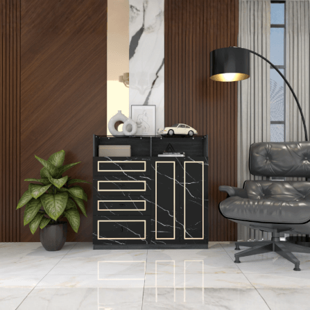 ตู้ลิ้นชัก 4 ลิ้นชัก WISDOM DESIGN FURNITURE GDW-121 120 ซม. สีแอชเกรย์/ดาร์คมาร์เบิ้ล_5